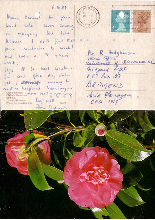 Post Card 6 Oct 1984